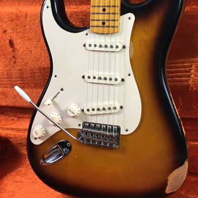 LEFTY! Fender American Vintage ‘57 Reissue Strat Ash Clapton Brownie Tribute Stratocaster Custom Relic Nitro 7.6 Lb HSC image 2