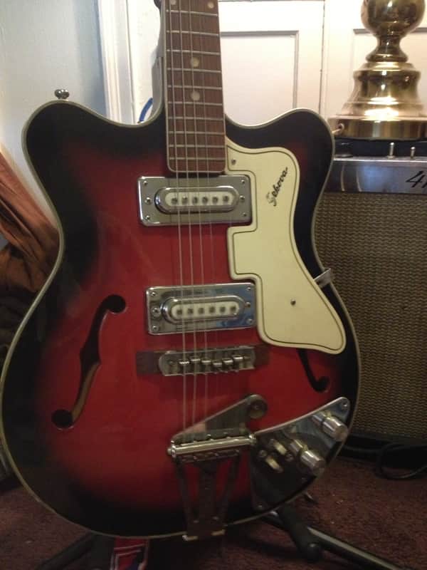 Sekova Semi Hollow Mid 60s Red Burst Electric Guitar image 1