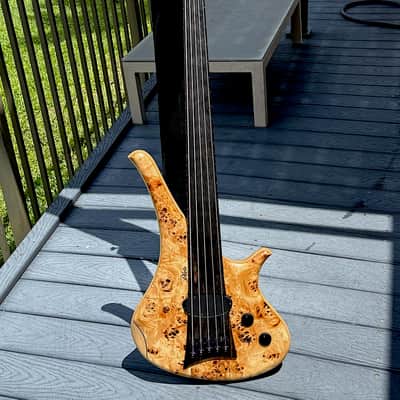 Marleaux Diva 5-String Fretless Bass 2021 - stunning Poplar Burl its the finest Fretless made today ! image 2