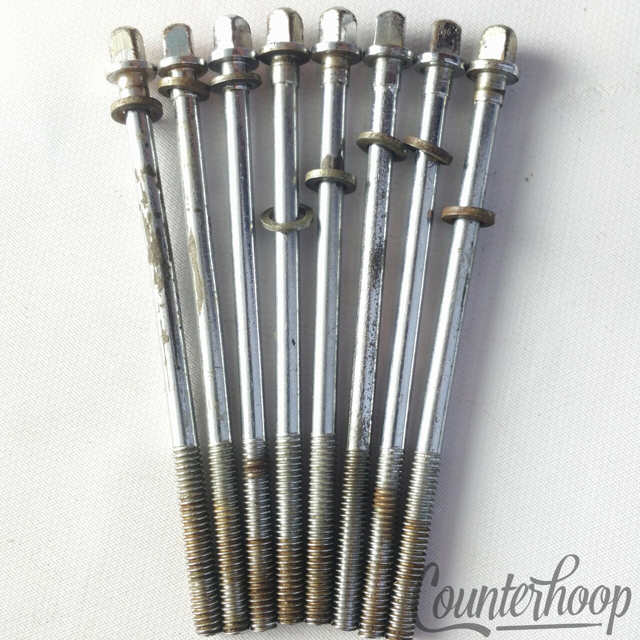 Slingerland 8x Tension T-Rods 4"Floor Tom/Stage Band Drum Chrome Vintage 50s-60s — main photograph