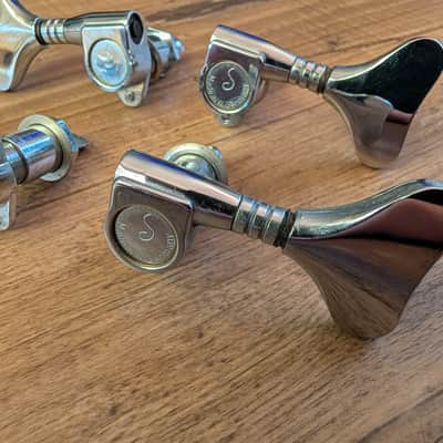 Schaller Bass Guitar Tuning Pegs Vintage Mid 1970s Nickel 2 Pegs Good 2 For Parts image 2