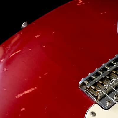 LEFTY! Vintage ST62 Fender Stratocaster Custom Relic Aged Crimson Red Nitro Lacquer New Maple Neck 7.5 Lb HSC image 7
