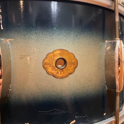 Slingerland No. 157 14x7" Student Model Snare Drum 1940s - Blue Duco image 2