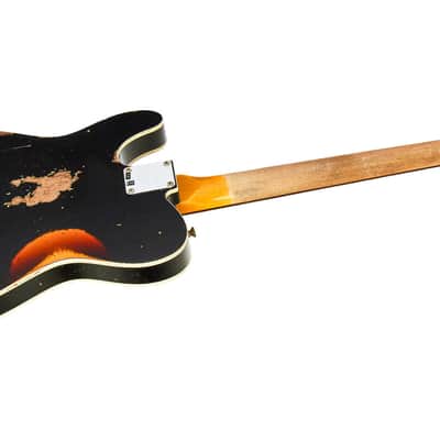 Fender Custom Shop Limited Edition Reverse '60s Tele Custom Heavy Relic Aged Black over 3 Tone Sunburst #R125883 image 9