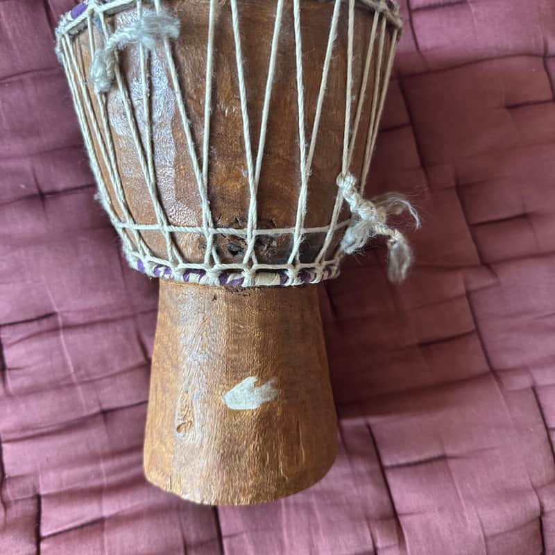 Authentic handmade african drum 9x6x4. small dejembe. image 1