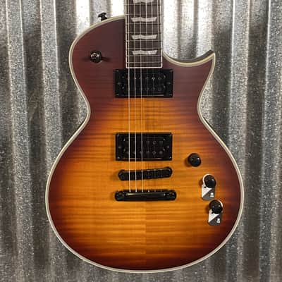 ESP LTD EC-1000T CMT Flame Top Tobacco Sunburst Satin Guitar #0156 Used image 1