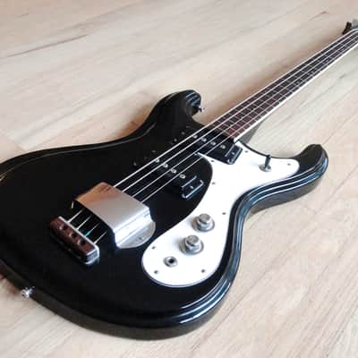 1970s Mosrite Firstman Vintage Electric Bass Guitar Black Mark I Japan Avenger image 10