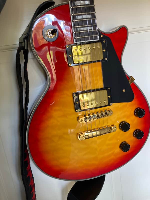 SX Les Paul Custom  Cherry Burst 7lbs 6 oz image 1