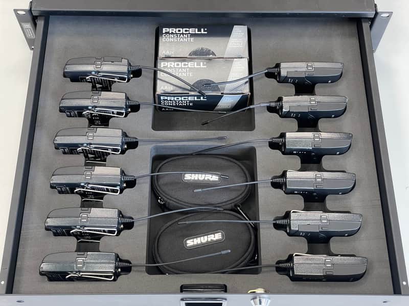 Custom Foam Insert for Rack Drawer fits 12 Sennheiser Evolution IEM G2 G3 G4 Wireless In-Ear Bodypacks image 1