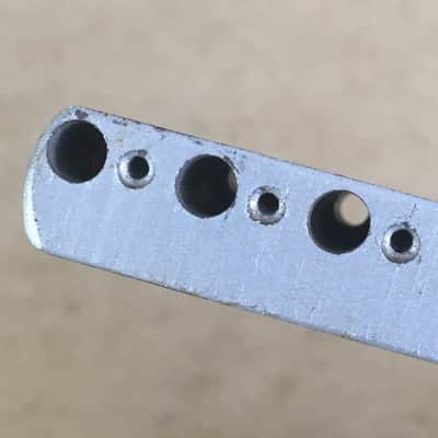 Vintage 1980s Fender Japan Lefty MIJ Tremolo Strat Block 56.5mm Spacing Stratocaster Bridge Steel image 10