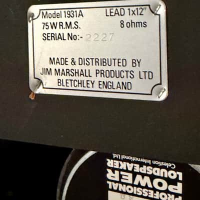 Marshall 1931A & 1931B Mini Stack - 1x12 Cabs - G12T-75 - 1989 image 4