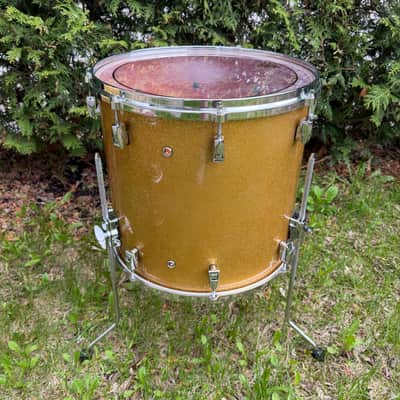 Yamaha Absolute Hybrid Maple 16x15 Floor Tom Drum // Drum Set Gold Champagne Sparkle AHM image 3