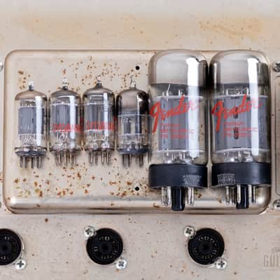1965 Fender Bassman Black Panel AA165 Pre-CBS Vintage Tube Amp Head & 2x12 Cab w/ Oxford 12T6, FEIC image 21