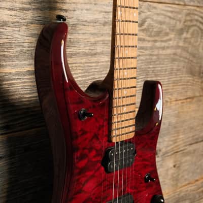 Ernie Ball Music Man JP15 Electric Guitar - Red Tide Quilt image 4