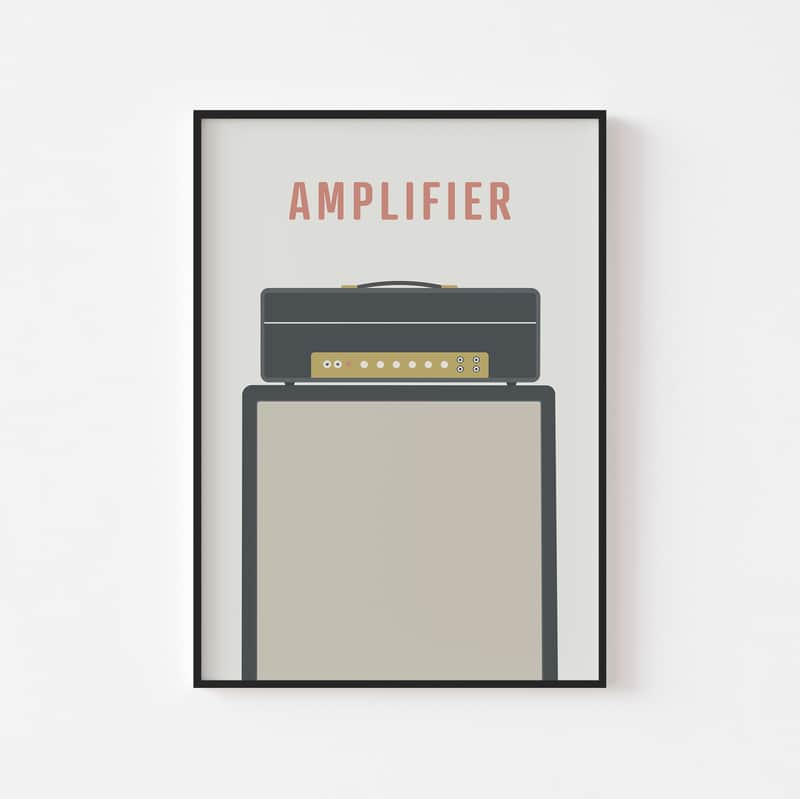 Marshall Amplifier Print - Amp Music Poster, Instrument Wall Art, A3 Size image 1