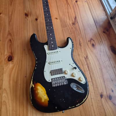 MJT VTS Stratocaster build Musikraft 2020 - Black over sunburst image 1