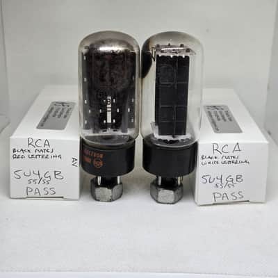 RCA 5U4GB Black Plate Rectifier Matched Pair NOS 5U4