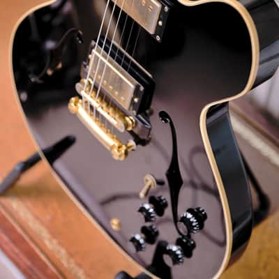 Ultra Rare Fully Custom Hand Built MIJ Japan Semi Hollow Guitar - Aozax Black Nitro Laquer Gibson ES-347 Copy image 9