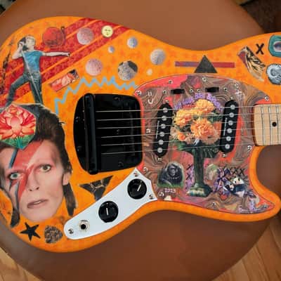 Fender David Bowie "Ziggy Stardust" Mustang 1 of 1 - Pro Setup - Artist Guitar - Original - Capri Orange image 6