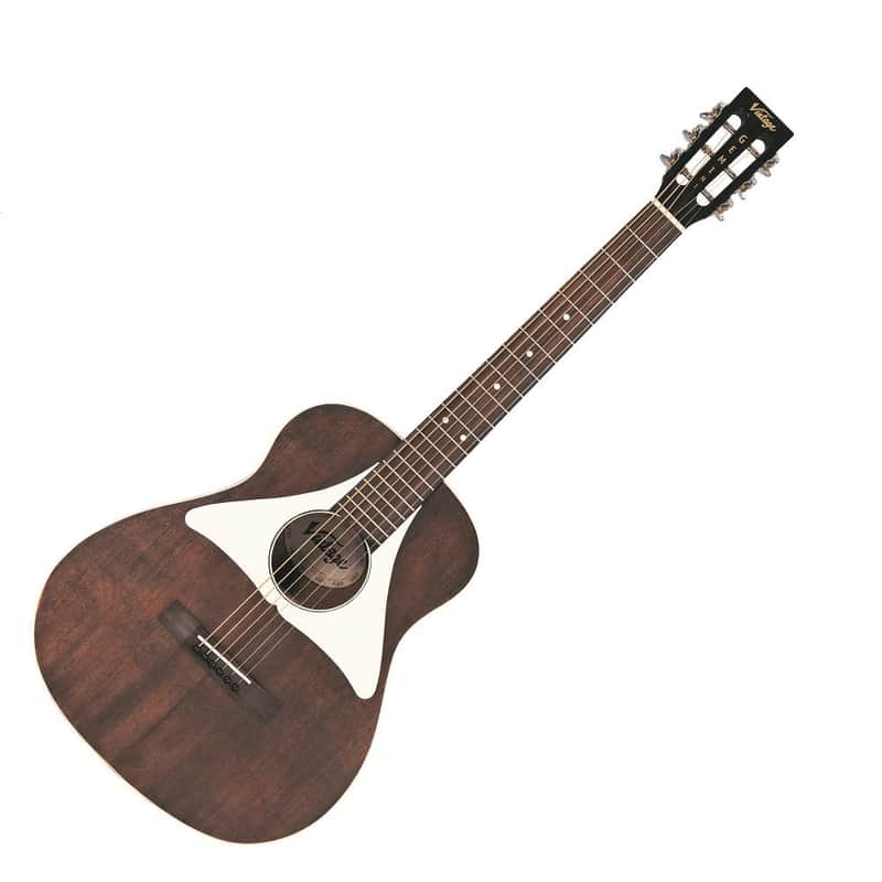 Vintage VGE800N Gemini Paul Brett Signature Baritone with Electronics Aged Satin Natural image 1