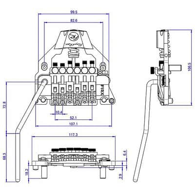 Floyd Rose FRX Top Mount Tremolo FRTX01000 - Chrome (For Les Paul, SG, Flying V etc) image 7