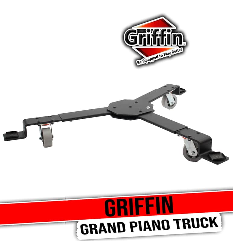 GRIFFIN Piano Truck Dolly – Spider Mobileer Cart for Concert Baby Grand Pianos – 3 Large Wheel Moving Dollie Stage Stand with Adjustable Legs – Adjustable Universal Sturdy Placement Mount Holder image 1