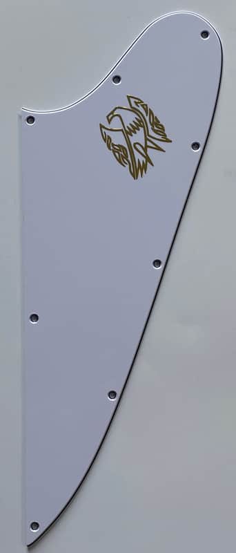 For Gibson Firebird Gold 3D Logo Guitar Pickguard 3 Ply White image 1