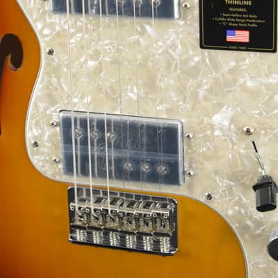 Fender American Vintage II 1972 Telecaster Thinline 3-Color Sunburst Maple Fingerboard image 3