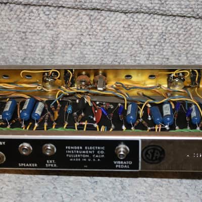 Vintage 1965 Fender Blackface Tremolux Tube Amp Chassis Project image 9