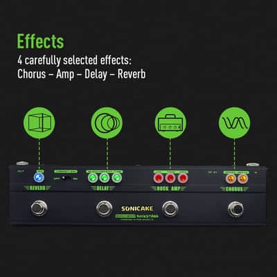 SONICAKE SonicBar RockStage 80s Classic Arena Rock Guitar Multi Effects Pedal(Shipping from US local warehouse) image 3