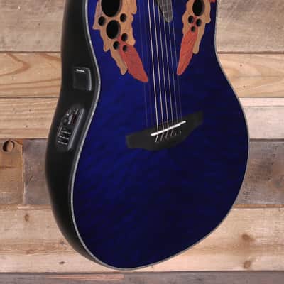 Ovation Celebrity Elite Plus CE44P-8TQ-G Acoustic/Electric Guitar Trans Blue Quilt Bild 2