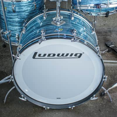 Ludwig 1977–78 Ludwig 4-Piece Drum Kit – Turquoise Oyster Rewrap – 6-Ply Maple – Netflix “Ginny & Georgia” image 15