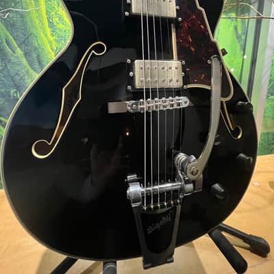 D'Angelico Excel EX-175 Hollow Body Single Cutaway with Bigsby Vibrato 2010s - Black image 2