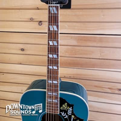 Gibson Hummingbird Standard Acoustic/Electric Guitar with Gibson Hard Case - Translucent Teal image 4