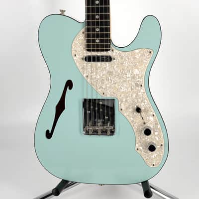 2019 Fender Limited Edition Two-Tone American Thinline Telecaster – Daphne Blue / White image 12