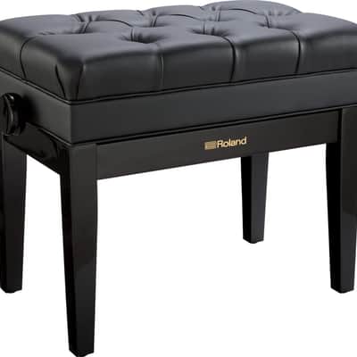 Roland RPB500 Polished Ebony Adjustable Piano Stool with Button Top and Music Storage image 1