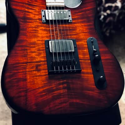 Sadowsky NYC T-Style Guitar - Devin Townsend Replica - 2018 - Dark Cherry Tiger image 1