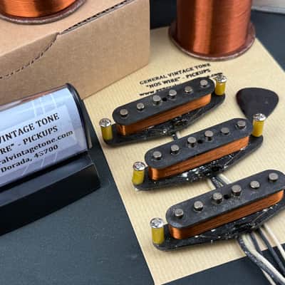 General Vintage Tone “ NOS Wire “ Handwound Pickups for Stratocaster ®️ Original Pre CBS Phelps Dodge 1958 Magnet Wire Ltd. Ed. Heavy Formvar mid 50’s image 3