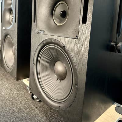 Genelec 1037B (Pair) + Wall Mounts 12" 3-Way Powered Midfield Studio Monitors 1995 - 2003 - Black image 8