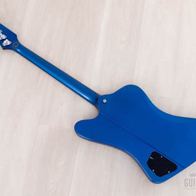 2001 Gibson Limited Edition Firebird V Reverse Body Sapphire Blue w/ Banjo Tuners, Case & Tags, Yamano image 14