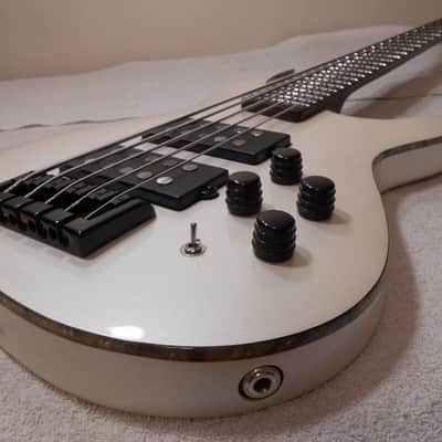 Cort C5H Artisan Series RH 5 String Electric Bass, White Pearl, OE Bag NEAR MINT image 3