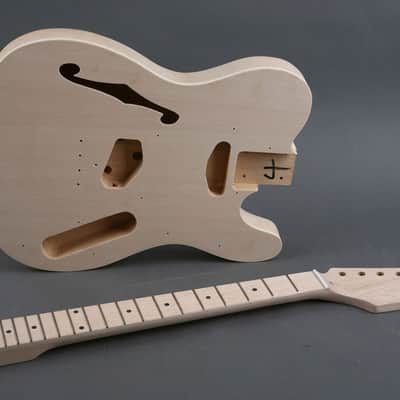 Tele Thinline Style Semi-Hollow Electric Guitar DIY Kit – Build Your Own Tele Guitar – Unfinished image 6
