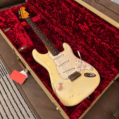 Fender Stratocaster 1962 Glas Custom Olympic White Relic Rosewood 7.4lbs w/ G&G Case image 24