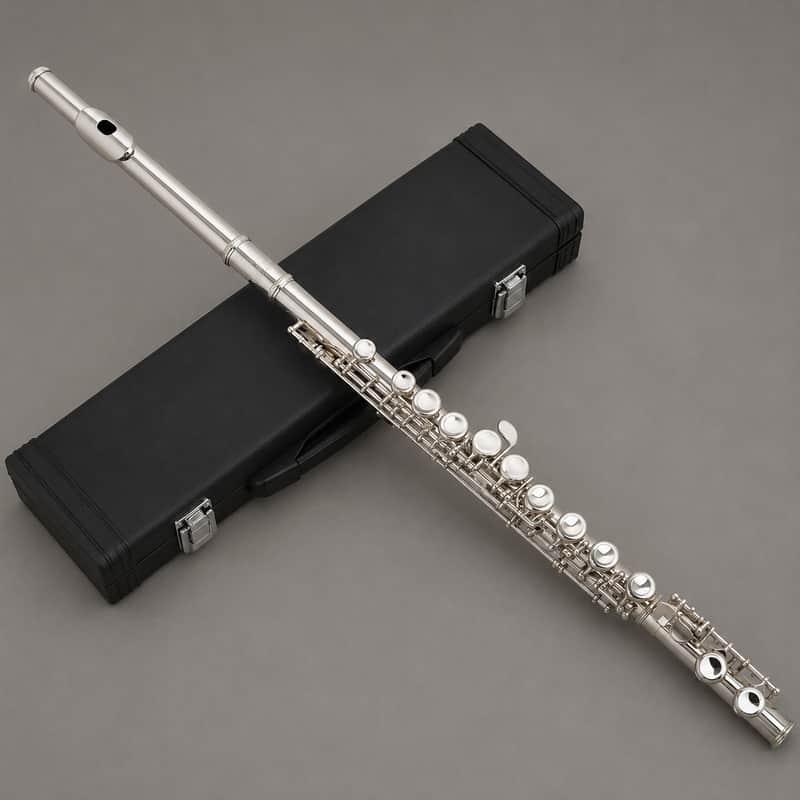 Professional C Key 16 Closed Hole Concert Flute with E Split Key – Student & Beginner School Band Transverse Flute with Carrying Case | Back-to-School Woodwind Instrument image 1