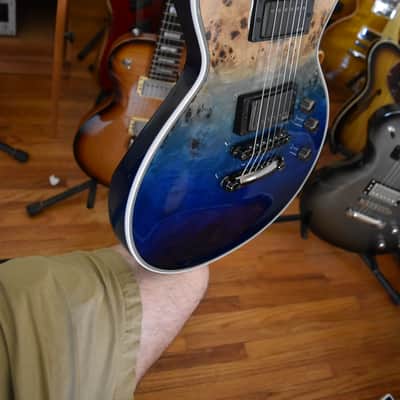 ESP E-II Eclipse , 2025, Blue natural fade, Burl top, OHSC, Exceptional condition image 17
