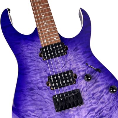 Ibanez RG Standard Series RG421QM Cerulean Blue Burst image 4