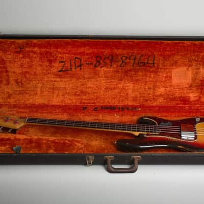 Fender Precision Bass Solid Body Electric Bass Guitar (1964), ser. #L38032, original black tolex hard shell case. image 10