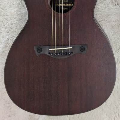 Tagima Utah Gran Reserva Parlor Acoustic/Electric Guitar - Open Pore Dark Mahogany - B stock image 1