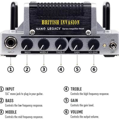 Hotone Nano Legacy British Invasion 5-Watt Compact Guitar Amp Head with 3-Band EQ(Ship from US Warehouse For Prompt Delivery) image 3