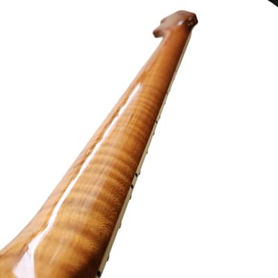 Brio Master Built Binded Flamed Maple Rosewood Fingerboard S-Style Neck w Block Inlays image 5
